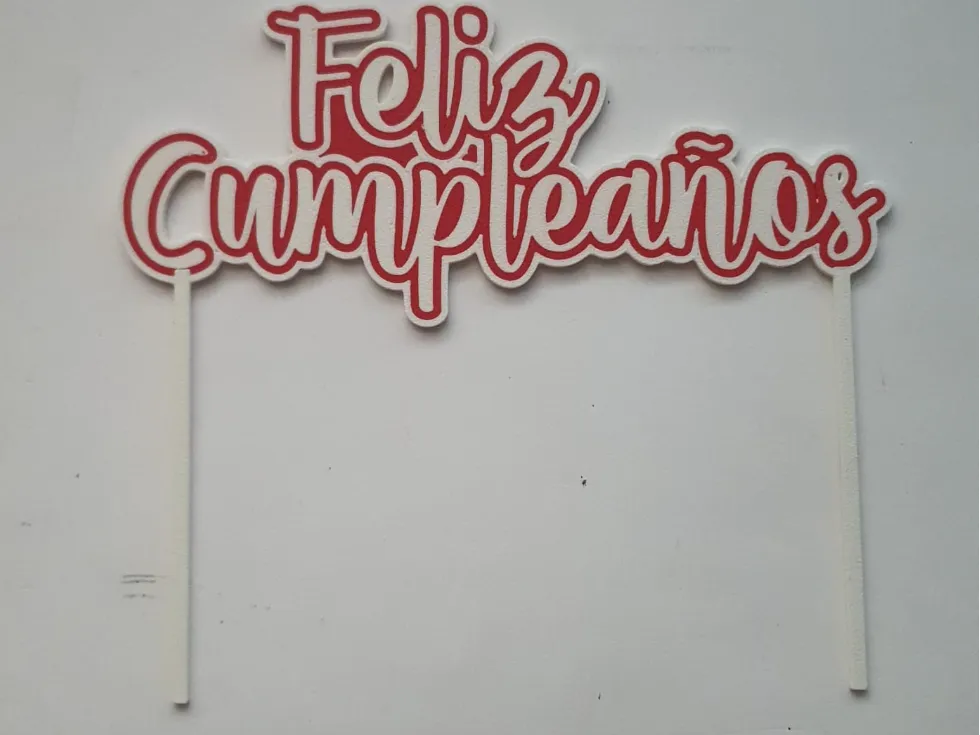 Topper Feliz Cumpleaños en Cursiva