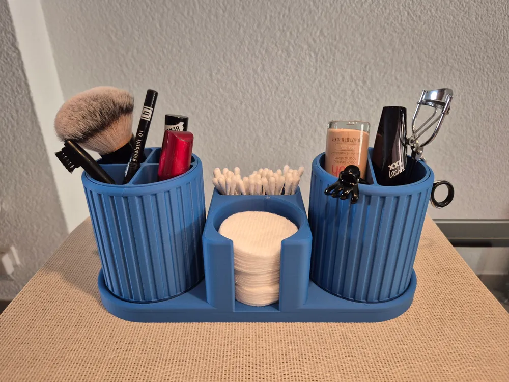 Organizador de baño con vasos giratorios