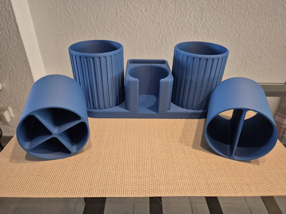 Organizador de baño con vasos giratorios