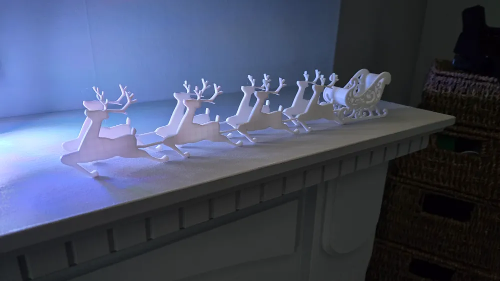 Decoración de Trineo y Renos