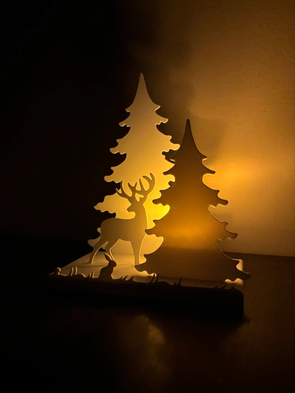 Deco Luminosa Pinos y Reno