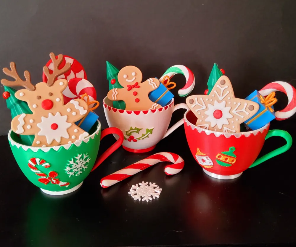 Tazas Decorativa con Accesorios